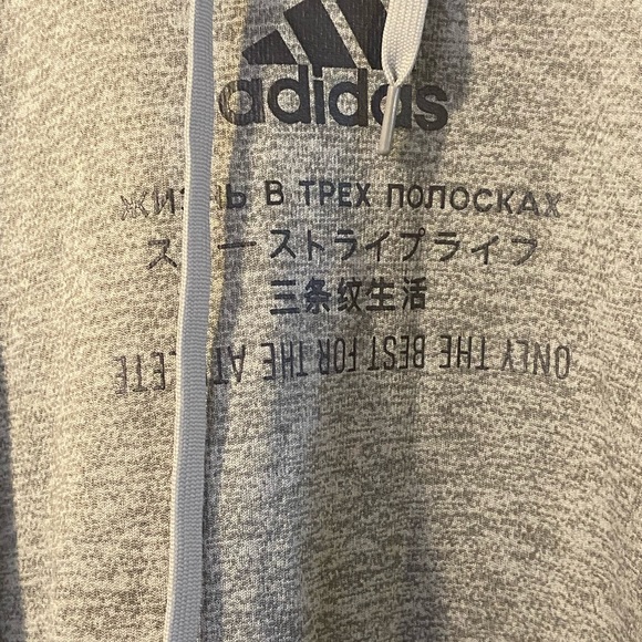 Adidas Mens Gray Hoodie Size Large - Picture 4 of 5